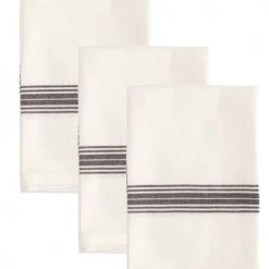 Sensei Maison Tabliers Et Torchons Lot De 3 Torchons Coton Ecru 50x70 Cm