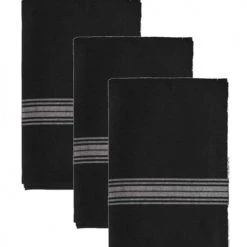 Sensei Maison Tabliers Et Torchons Lot De 3 Torchons Coton Noir 50x70 Cm
