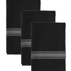 Sensei Maison Tabliers Et Torchons Lot De 3 Torchons Coton Aqua Sea 50x70 Cm -Tabliers et torchons Soldes lot de 3 torchons coton noir 50x70 cm 6