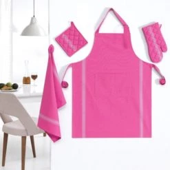 Sensei Maison Tabliers Et Torchons Lot De 3 Torchons Coton Rose Indien 50x70 Cm -Tabliers et torchons Soldes lot de 3 torchons coton rose indien 50x70 cm 2