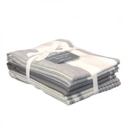 Home Maison Tabliers Et Torchons Lot De 3 Torchons De Cuisine Coton Anthracite 70 X 50