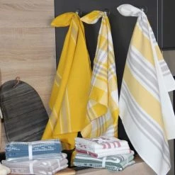 Home Maison Tabliers Et Torchons Lot De 3 Torchons De Cuisine Coton Curry 70 X 50 -Tabliers et torchons Soldes lot de 3 torchons de cuisine coton curry 70 x 50 2