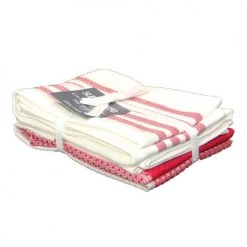 Home Maison Tabliers Et Torchons Lot De 3 Torchons De Cuisine Coton Rouge 70 X 50