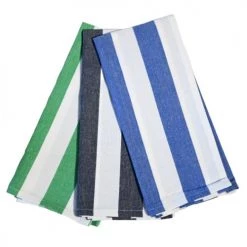 Sensei Maison Tabliers Et Torchons Lot De 3 Torchons En Coton Assortis Bleu/vert 45x70 Cm