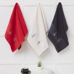 Sensei Maison Tabliers Et Torchons Lot De 3 Torchons Gaufrés Carbone 50x70 Cm -Tabliers et torchons Soldes lot de 3 torchons gaufres carbone 50x70 cm 4