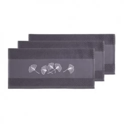 Sensei Maison Tabliers Et Torchons Lot De 3 Torchons Gaufrés Carbone 50x70 Cm