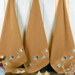 Sensei Maison Tabliers Et Torchons Lot De 3 Torchons Gaufrés Miel 50x70 Cm -Tabliers et torchons Soldes lot de 3 torchons gaufres miel 50x70 cm 4