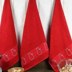 Sensei Maison Tabliers Et Torchons Lot De 3 Torchons Gaufrés Rubis 50x70 Cm -Tabliers et torchons Soldes lot de 3 torchons gaufres rubis 50x70 cm 9