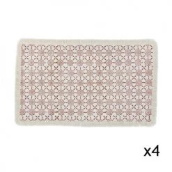 Pirouette Paris Lot De 4 Sets De Table à Frange En Coton Imprimé Terracotta