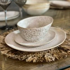 Now’s Home Lot De 4 Sets De Table à Plumes En Fibre Naturelle Marron -Tabliers et torchons Soldes lot de 4 sets de table a plumes en fibre naturelle marron 2