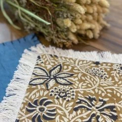 Pirouette Paris Lot De 4 Sets De Table En Coton Camel Avec Franges 43x28 -Tabliers et torchons Soldes lot de 4 sets de table en coton camel avec franges 43x28 5