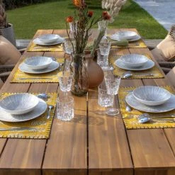 Now’s Home Lot De 4 Sets De Table En Coton Jaune Avec Franges -Tabliers et torchons Soldes lot de 4 sets de table en coton jaune avec franges 2