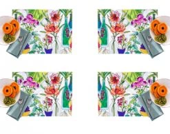 Becquet Lot De 4 Sets De Table Rectangulaire 35x47 Multicolore En Vinyle