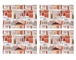 Becquet Lot De 4 Sets De Table Rectangulaire 35x47 Rose En Pvc