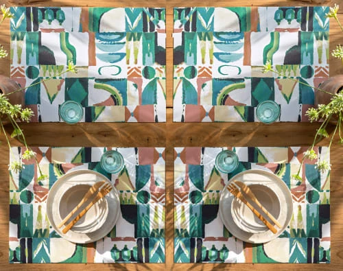 Becquet Lot De 4 Sets De Table Rectangulaire 35x47 Vert En Vinyle 2 Becquet Lot De 4 Sets De Table Rectangulaire 35x47 Vert En Vinyle – Image 2