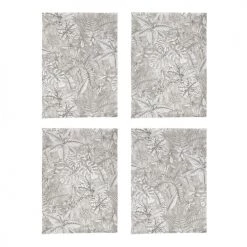 Naf Naf Tabliers Et Torchons Lot De 4 Torchons Gris 50x70 Cm