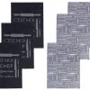 Becquet Tabliers Et Torchons Lot De 6 Torchons 50x70 Gris En Coton