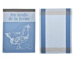 Becquet Tabliers Et Torchons Lot De 6 Torchons Bleu En Coton 50x70