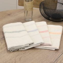 Linandelle Tabliers Et Torchons Lot De 6 Torchons En Lin Orange -Tabliers et torchons Soldes lot de 6 torchons en lin orange 4