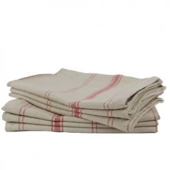 Linandelle Tabliers Et Torchons Lot De 6 Torchons En Lin Rouge