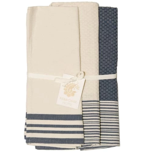 Febronie Tabliers Et Torchons Set 3 Torchons - 60 X 40 Cm - Écru Et Doré 5 Febronie Tabliers Et Torchons Set 3 Torchons - 60 X 40 Cm - Écru Et Doré – Image 5
