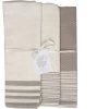 Febronie Tabliers Et Torchons Set 3 Torchons - 60 X 40 Cm - Taupe Clair Et Écru