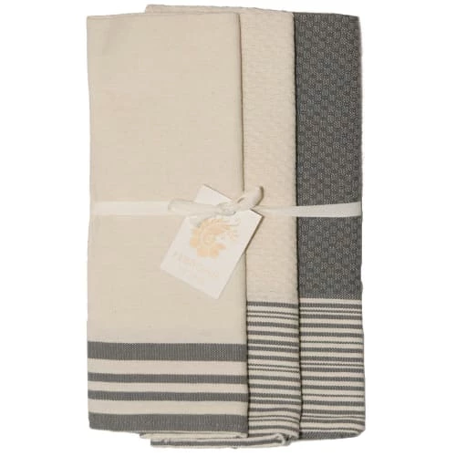 Febronie Tabliers Et Torchons Set De 3 Torchons En Coton 60x40 Gris Moyen Et écru 1 Febronie Tabliers Et Torchons Set De 3 Torchons En Coton 60x40 Gris Moyen Et écru