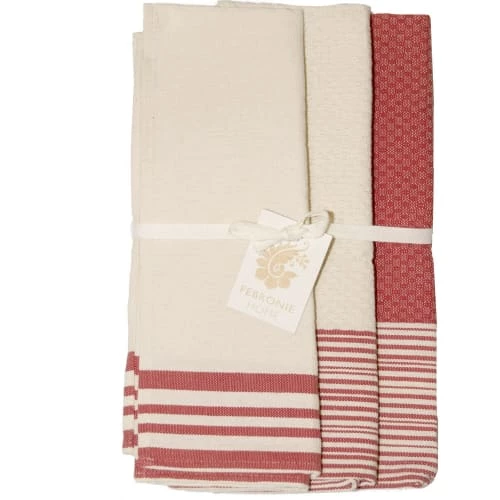 Febronie Tabliers Et Torchons Set De 3 Torchons En Coton 60x40 Rouge Et écru 1 Febronie Tabliers Et Torchons Set De 3 Torchons En Coton 60x40 Rouge Et écru