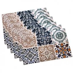 Wadiga Set De 6 Sets De Table Vinyle Carreaux De Ciment - 45x30cm