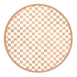 STC Sets De Table Set De Table Beige Et Blanc Rond En Feuilles De Bambou D38