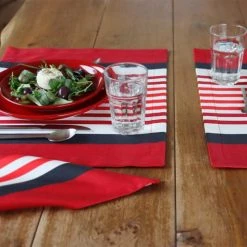 Maison Jean-Vier Sets De Table Set De Table Coton Rouge 41x52 -Tabliers et torchons Soldes set de table coton rouge 41x52 4