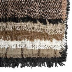 Bazar Bizar Sets De Table Set De Table En Coton Beige Et Noir Lot De 4 -Tabliers et torchons Soldes set de table en coton beige et noir lot de 4 4