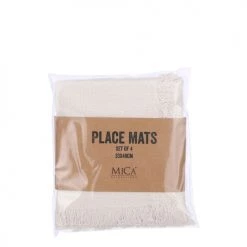 Mica Decorations Sets De Table Set De Table En Coton Blanc Cassé - Lot De 4 -Tabliers et torchons Soldes set de table en coton blanc casse lot de 4 5