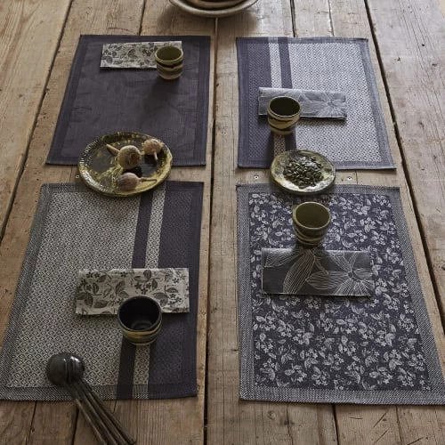 Le Jacquard Français Sets De Table Set De Table En Coton Carbone 50 X 36 2 Le Jacquard Français Sets De Table Set De Table En Coton Carbone 50 X 36 – Image 2