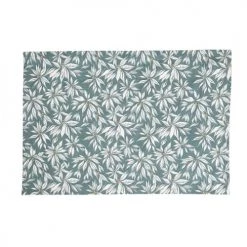 Gabrielle Paris Sets De Table Set De Table En Coton Imprimé Feuille Bleue 35x50