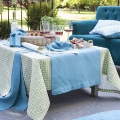 Alexandre Turpault Sets De Table Set De Table En Coton Vert Basilic 35x50 -Tabliers et torchons Soldes set de table en coton vert basilic 35x50 3