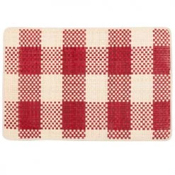 Maisons Du Monde Sets De Table Set De Table En Fibre De Palmier Rouge Et Beige - Lot De 4