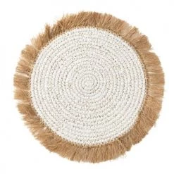 Bazar Bizar Sets De Table Set De Table En Jacinthe D'eau Et Raphia Naturel Blanc