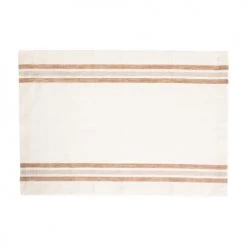 Gabrielle Paris Sets De Table Set De Table En Lin Lavé Large Rayures Beige/blanc 35x50