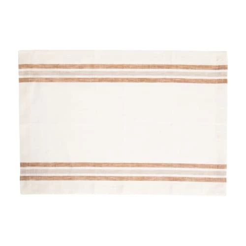 Gabrielle Paris Sets De Table Set De Table En Lin Lavé Large Rayures Beige/blanc 35x50 1 Gabrielle Paris Sets De Table Set De Table En Lin Lavé Large Rayures Beige/blanc 35x50