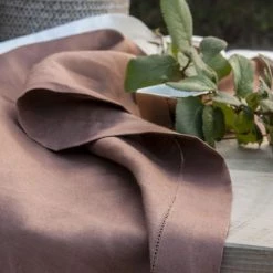 Alexandre Turpault Sets De Table Set De Table En Lin Marron 37x50 -Tabliers et torchons Soldes set de table en lin marron 37x50 4