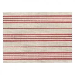 Winkler Sets De Table Set De Table En Polyester Naturel/rouge 33 X 45