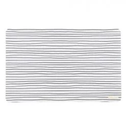 Maisons Du Monde Sets De Table Set De Table En Polypropylène à Rayures Blanches, Noires Et Dorées - Lot De 4