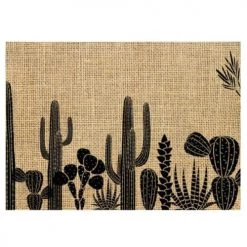 STC Sets De Table Set De Table En Toile De Jute Style Bohème Cactus 42x30cm