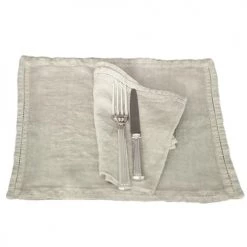 Lo De Manuela Sets De Table Set De Table Lin Pur Lavé Beige 35x50