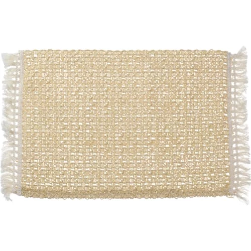 Wadiga Sets De Table Set De Table Rectangulaire Beige Et Blanc - 51x30cm 1 Wadiga Sets De Table Set De Table Rectangulaire Beige Et Blanc - 51x30cm