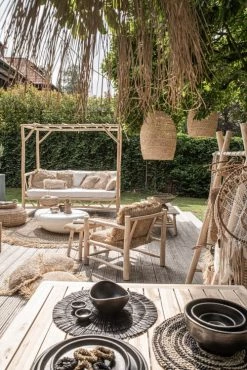 Bazar Bizar Sets De Table Set De Table Rond Alang Alang Noir -Tabliers et torchons Soldes set de table rond alang alang noir 4