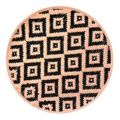 STC Sets De Table Set De Table Rond Beige Et Noir En Feuilles De Bambou D38