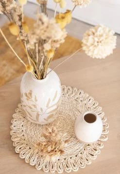 Maisons Du Monde Sets De Table Set De Table Rond En Fibre Végétale Beige Tressée - Lot De 2 -Tabliers et torchons Soldes set de table rond en fibre vegetale beige tressee 1000 11 15 213871 3