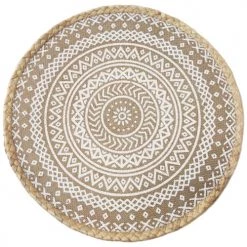 STC Sets De Table Set De Table Rond En Toile De Jute Bordure Tressée D38cm